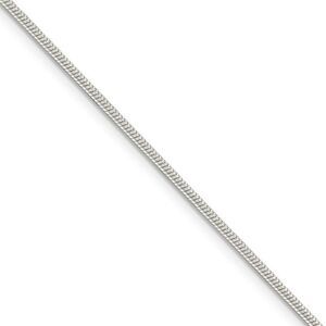 1.5mm Sterling Silver, Round Solid Snake Chain Necklace, 24 Inch